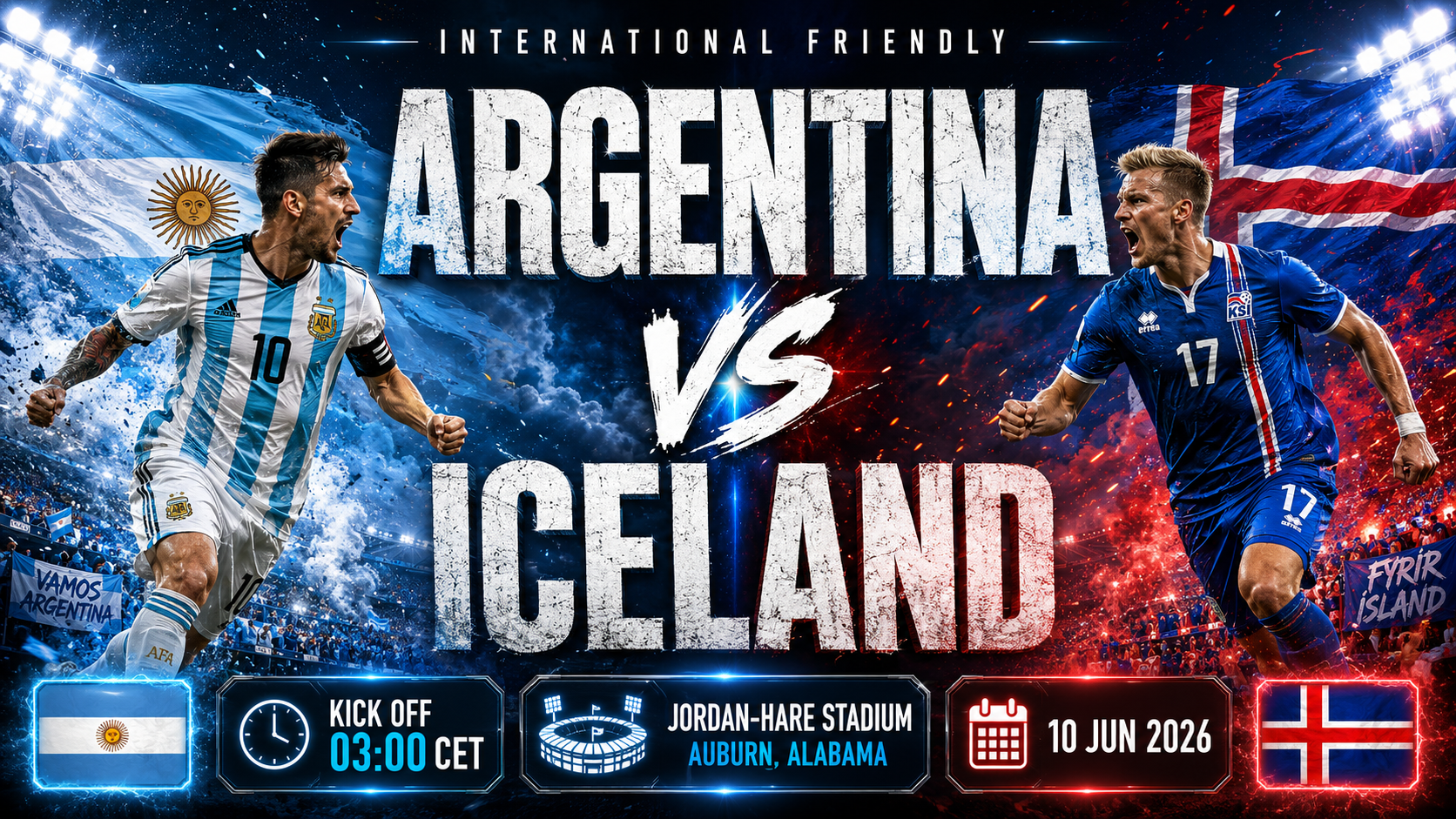 Argentina - Islanda : I campioni in carica rifiniscono la forma in Alabama, i nordici cercano un'identità