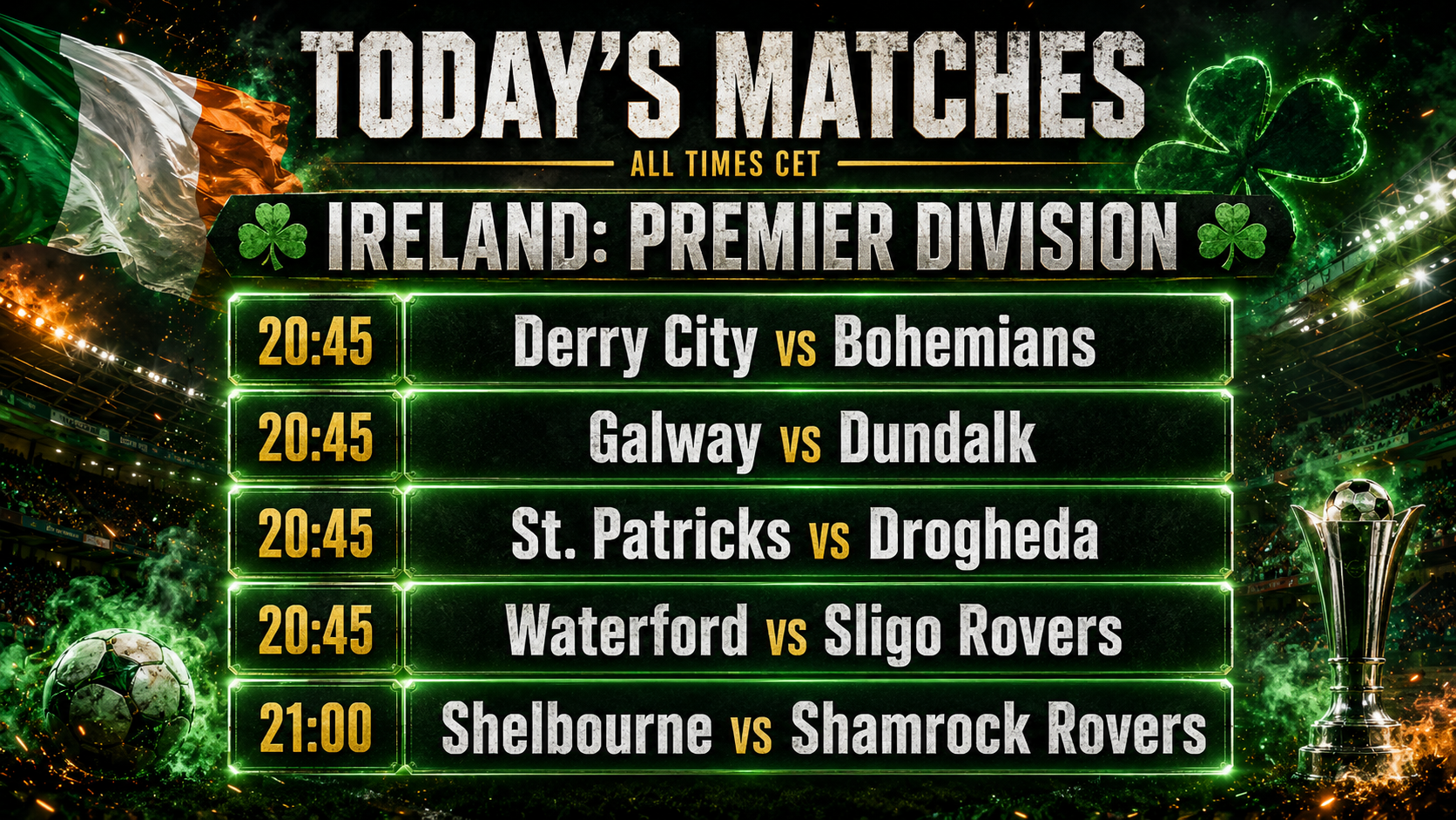 Shelbourne - Shamrock Rovers : Il derby di Dublino s'infiamma nel crocevia fondamentale della League of Ireland